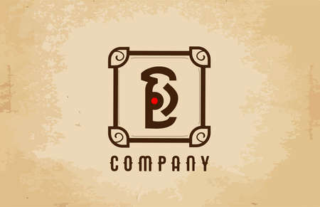 vintage B alphabet letter logo icon for company and business. Creative design for corporateのイラスト素材