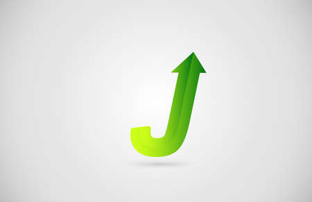 green arrow J alphabet letter   icon for company and business. Creative design for corporateのイラスト素材