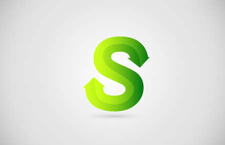 green arrow S alphabet letter   icon for company and business. Creative design for corporateのイラスト素材