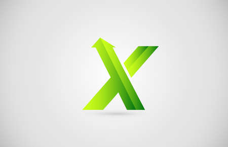 green arrow X alphabet letter   icon for company and business. Creative design for corporateのイラスト素材