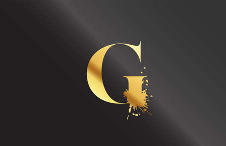 splash G alphabet letter icon for corporate. Grunge design suitable for a company logoのイラスト素材