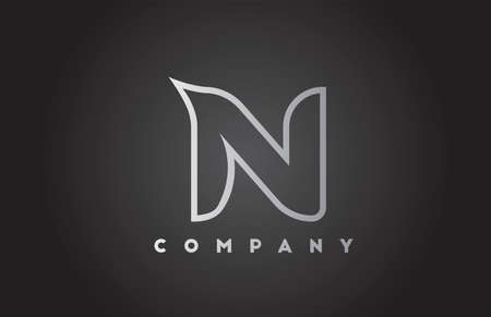 N creative grey gradient alphabet letter logo for business template. Professional icon design for lettering and identityのイラスト素材