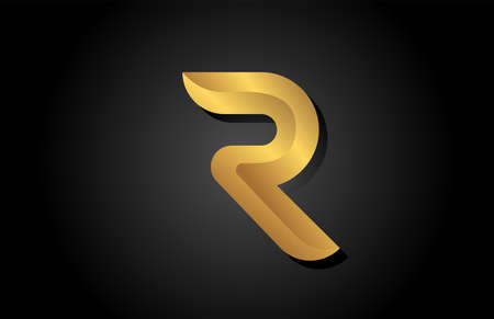 gold golden R alphabet letter icon logo design. Company template for luxury businessのイラスト素材