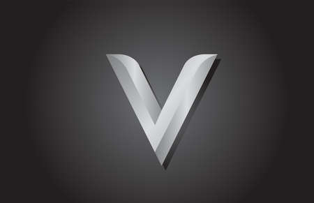 grey V alphabet letter icon logo design. Company template for business and companyのイラスト素材