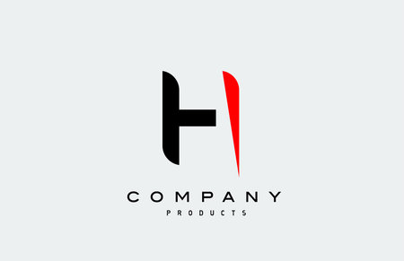 H red alphabet letter logo icon with black colour. Creative design for company and businessのイラスト素材