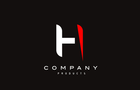 H red alphabet letter logo icon with black colour. Creative design for company and businessのイラスト素材