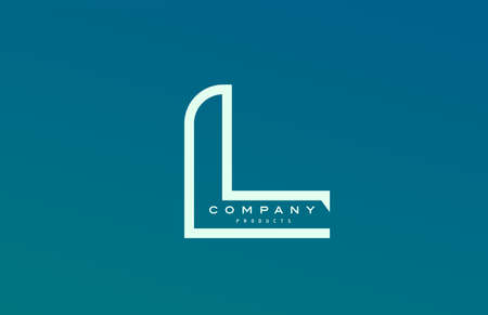 blue white L alphabet letter logo icon with line. Design for company and businessのイラスト素材