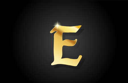 E vintage gold alphabet letter logo icon design. Creative golden template for businessのイラスト素材
