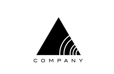 black and white geometric A alphabet letter logo icon design. Creative template for company and business with linesのイラスト素材