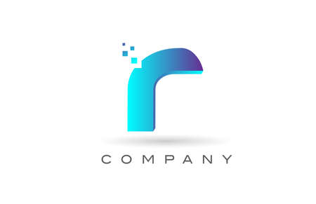 R alphabet letter logo icon design with  blue dot. Creative template for business and companyのイラスト素材