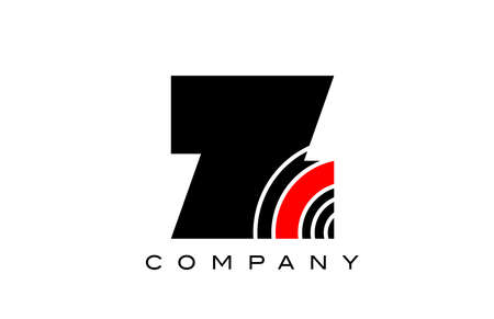 Z black and red geometric alphabet letter logo icon design. Creative template for company and businessのイラスト素材