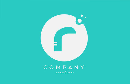 cyan R green circle alphabet letter logo icon design with dots. Creative template for company and businessのイラスト素材