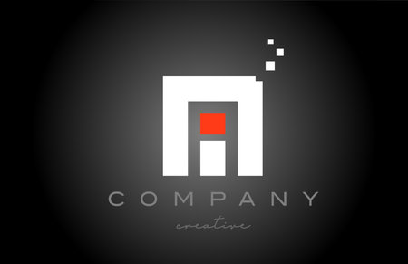 M dots alphabet letter logo icon design. Template design for company or business in black white and redのイラスト素材