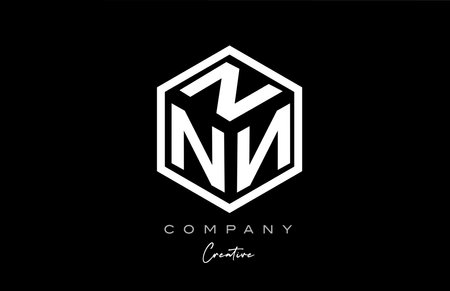 N cube alphabet letter logo icon design with polygon design. Three letter creative template for company and businessのイラスト素材