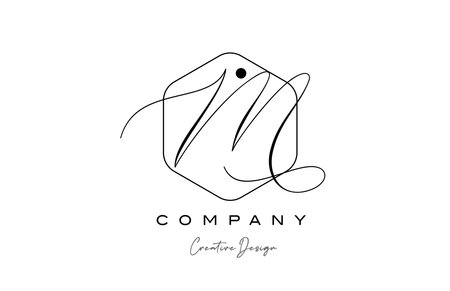 Elegant alphabet letter M logo icon design with polygon dot and black and white color. Creative template for company and businessのイラスト素材
