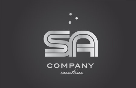 gold golden SA combination alphabet bold letter logo with dots. Joined creative template design for business and companyのイラスト素材