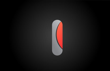 orange grey I alphabet letter logo icon design with gradient color. Creative template for company and businessのイラスト素材