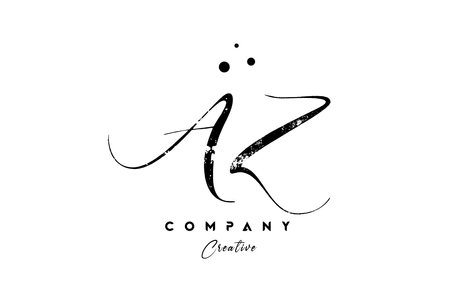 vintage AZ alphabet letter logo icon combination design with dots. Creative hand written template for company and businessのイラスト素材