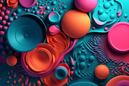 A vibrant and colorful vector illustration of a creative wallpaper background design, featuring a burst of colors and patterns. Ai generatedの素材