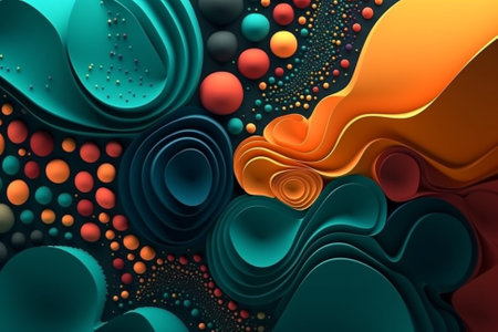 A vibrant and colorful vector illustration of a creative wallpaper background design, featuring a burst of colors and patterns. Ai generatedの素材
