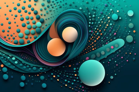 A vibrant and colorful vector illustration of a creative wallpaper background design, featuring a burst of colors and patterns. Ai generatedの素材