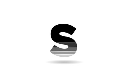 black and white S letter alphabet logo icon design with cut gradient suitable for a business or companyのイラスト素材