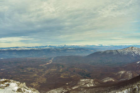 Amazing view of the mountain range - backgroundの写真素材