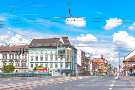 Pilsen, Czech Republic - June 1, 2019: City traffic.のeditorial素材