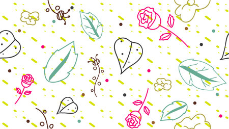 Flowers and Leaves Pattern Abstract Background vector eps10