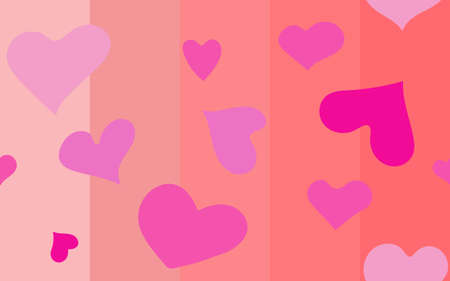 Many hearts on wallpaper in many shade of pinkのイラスト素材