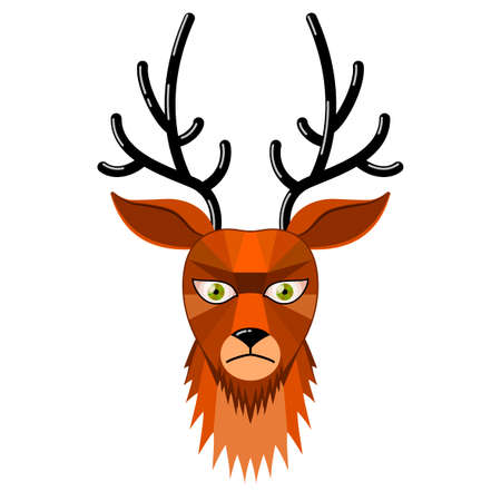 Deer head painted ginger brownのイラスト素材