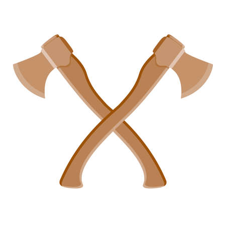 Two crossed axes, sepia Vector illustration.のイラスト素材