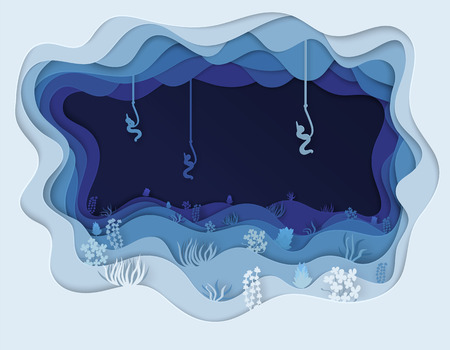 Vector illustration of fishing on fish with fishing rods and wormsのイラスト素材