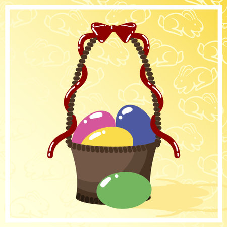 basket with eggsのイラスト素材