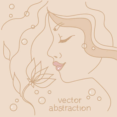 girl and flowerのイラスト素材