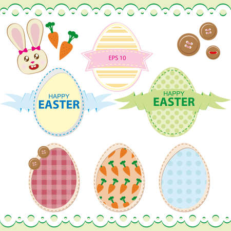 Set of Easter eggs on a holiday Happy Easterのイラスト素材