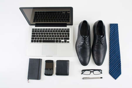 Close-up of male necessary things for businessmanの写真素材