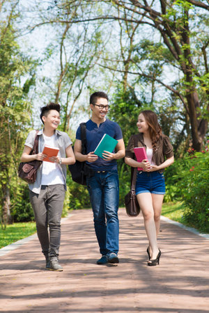 Fellow-students walking during the break