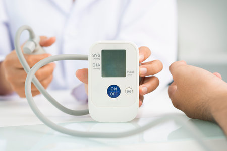Close-up of a modern tonometer for blood pressure measurement