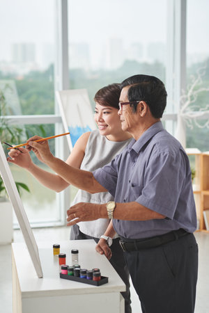 Teaching paintingの写真素材