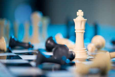 Chess queen among taken pieces