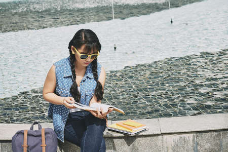 Reading bookの写真素材