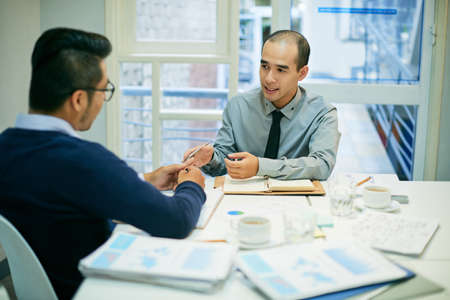 Explaining business ideaの写真素材