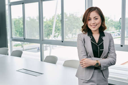 Portrait of confident Asian businesswomanの写真素材