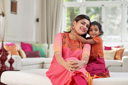 Lovely portrait of Indian familyの写真素材