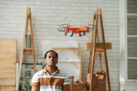 Testing orange droneの写真素材