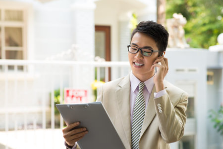 Businessman calling on the phone