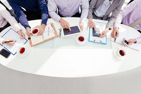 Team working on business projectの写真素材