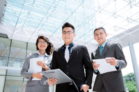 Portrait of Asian business team looking at the cameraの写真素材