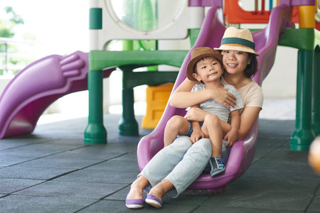 Enjoyng slidingの写真素材